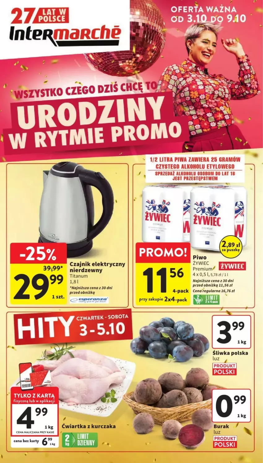 Gazetka promocyjna Intermarche - ważna 03.10 do 09.10.2024 - strona 1 - produkty: Czajnik, Czajnik elektryczny, Kurczak, Piwo