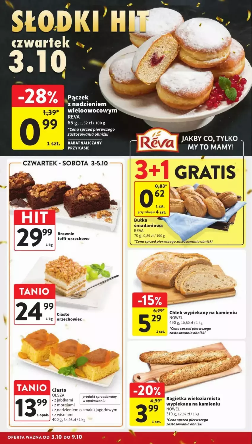 Gazetka promocyjna Intermarche - ważna 03.10 do 09.10.2024 - strona 12 - produkty: Bagietka, Brownie, Bułka, Chleb, Danio, Gra, Jabłka, Morela