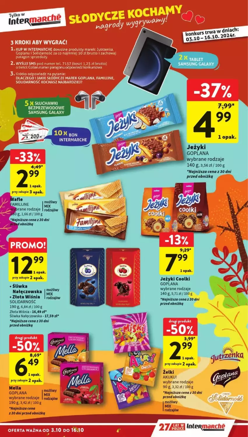 Gazetka promocyjna Intermarche - ważna 03.10 do 09.10.2024 - strona 14 - produkty: Fa, Gala, Goplana, Gra, Jeżyki, Jutrzenka, Koc, Kosz, LANA, Noż, Samsung