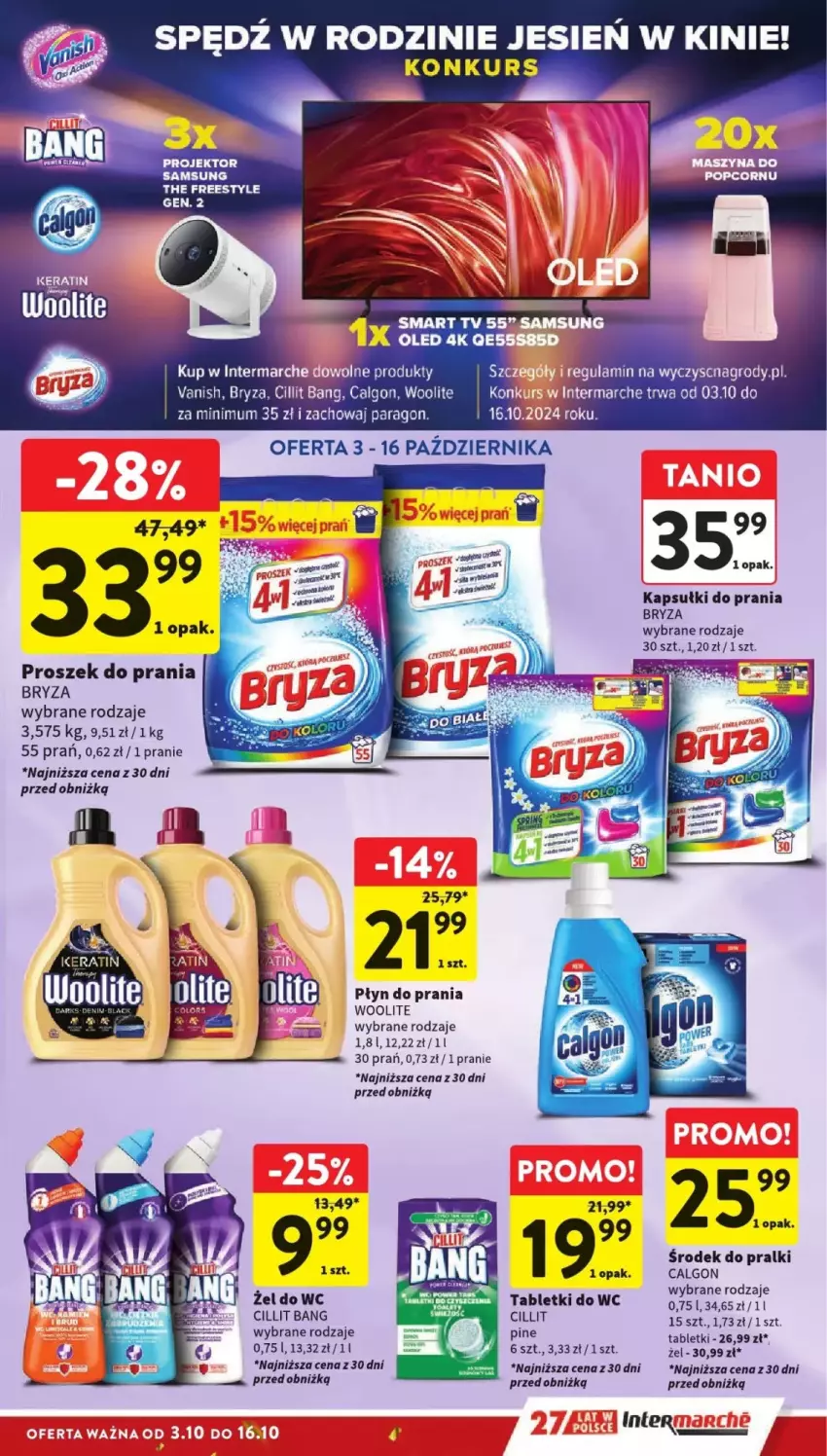 Gazetka promocyjna Intermarche - ważna 03.10 do 09.10.2024 - strona 26 - produkty: Bryza, Calgon, Cillit Bang, Kapsułki do prania, LG, Płyn do prania, Pralki, Proszek do prania, Samsung, Smart tv, Tablet, Vanish, Woolite