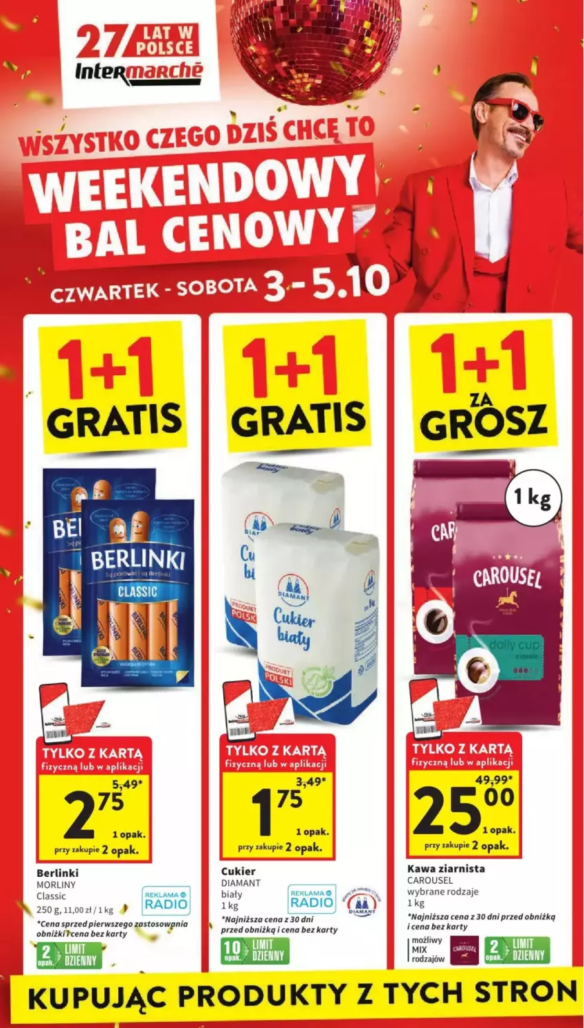 Gazetka promocyjna Intermarche - ważna 03.10 do 09.10.2024 - strona 28 - produkty: Berlinki, Cukier, Diamant, Kawa, Kawa ziarnista, Morliny