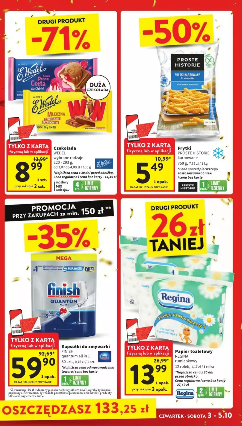 Gazetka promocyjna Intermarche - ważna 03.10 do 09.10.2024 - strona 33 - produkty: Czekolada, Fa, Finish, Frytki, Gin, Karmi, Papier, Papier toaletowy, Piwa, Rum, Tran, Zmywarki