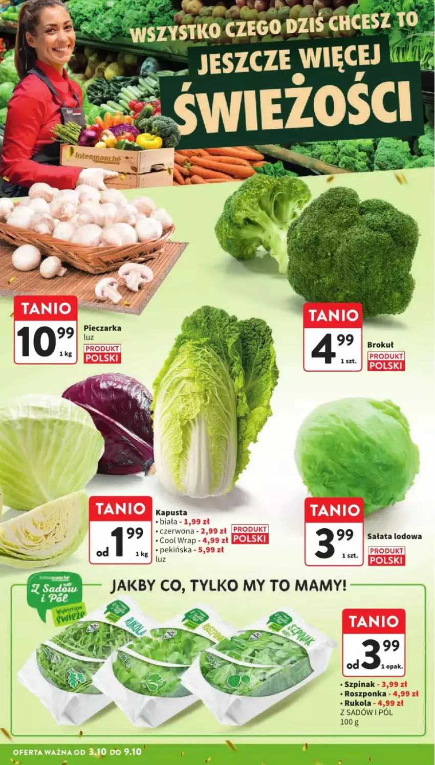 Gazetka promocyjna Intermarche - ważna 03.10 do 09.10.2024 - strona 43 - produkty: Piec, Pieczarka, Roszponka, Rukola, Sałat, Sałata lodowa, Szpinak