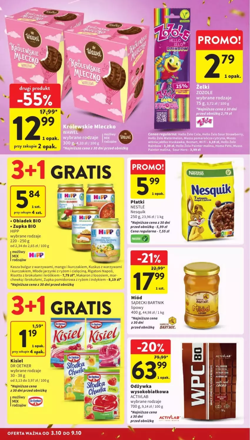 Gazetka promocyjna Intermarche - ważna 03.10 do 09.10.2024 - strona 47 - produkty: Bulgur, Gra, HiPP, Kasza, Kisiel, Królik, Kurczak, Kuskus, LG, Makaron, Mango, Miód, Nesquik, Odżywka, Ryż, Sos, Warzywa