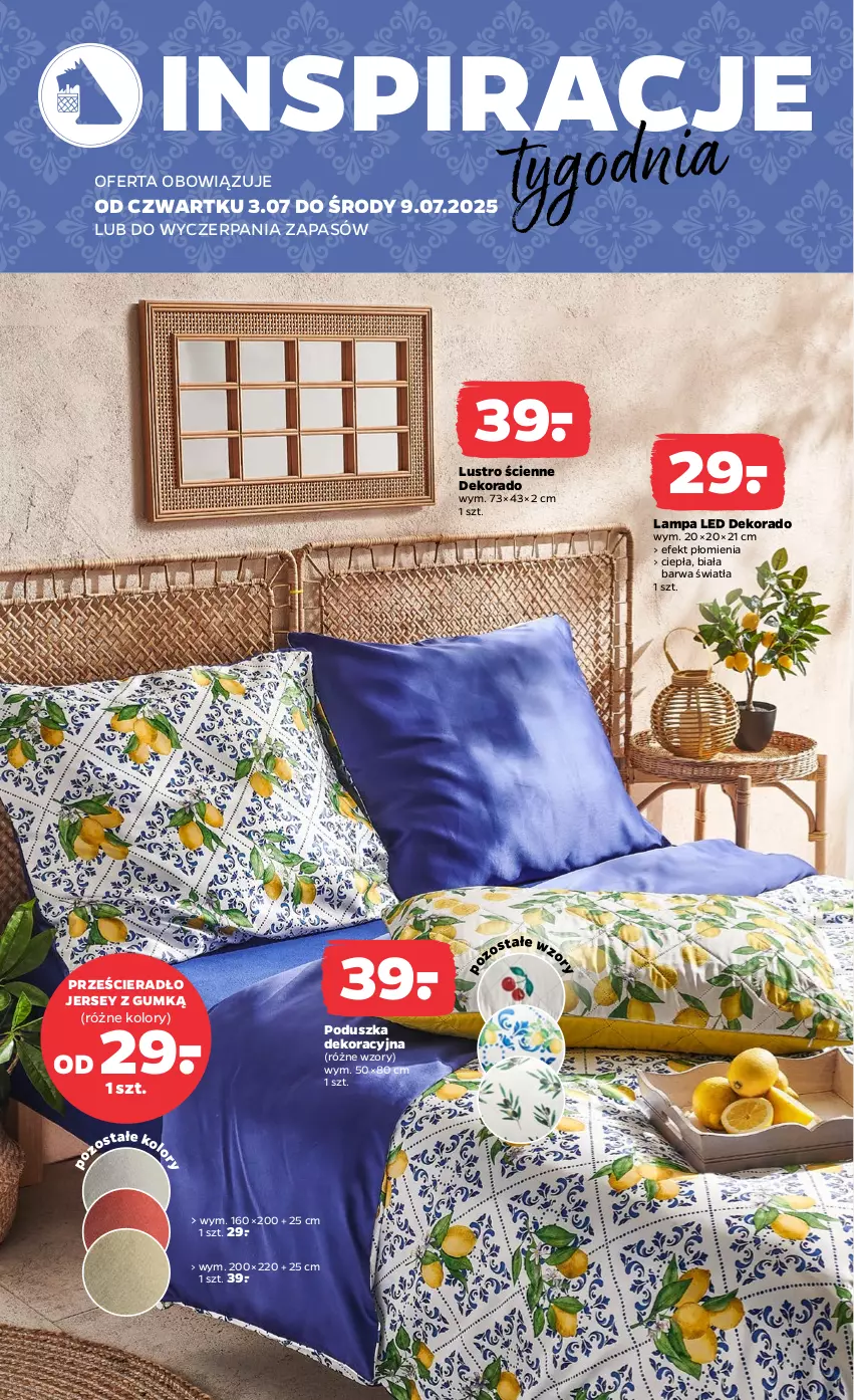 Gazetka promocyjna Netto - Od Czwartku Przemysłowa - ważna 03.07 do 05.07.2025 - strona 2 - produkty: Lampa, Lampa LED, Lustro, Poduszka, Poduszka dekoracyjna, Prześcieradło