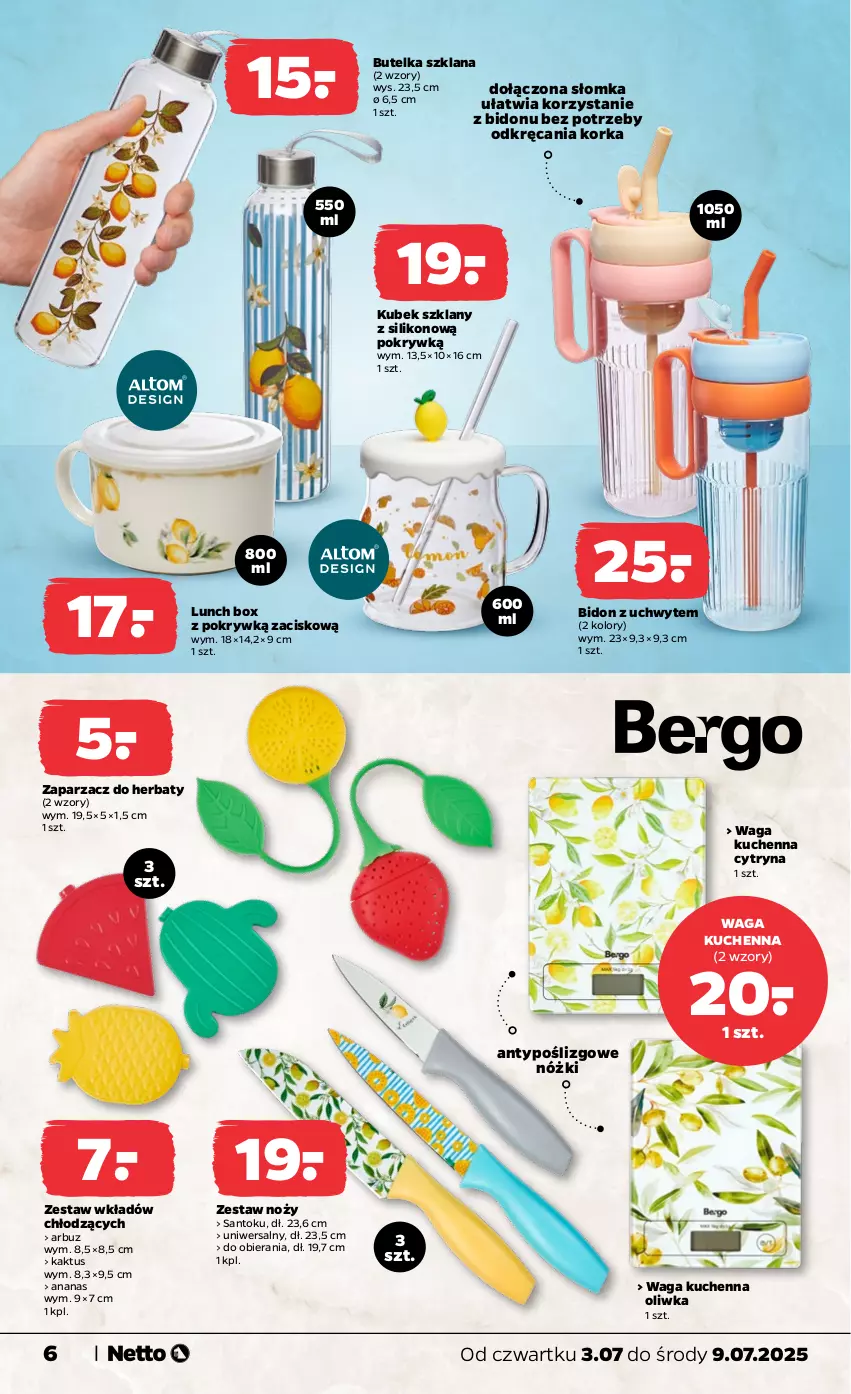 Gazetka promocyjna Netto - Od Czwartku Przemysłowa - ważna 03.07 do 05.07.2025 - strona 6 - produkty: Ananas, Arbuz, Kaktus, Kubek, LANA, Lunch box, Noż, Orka, Waga, Zaparzacz, Zaparzacz do herbaty