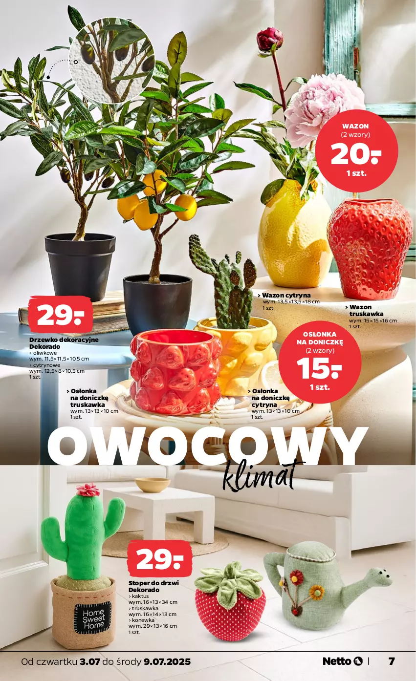 Gazetka promocyjna Netto - Od Czwartku Przemysłowa - ważna 03.07 do 05.07.2025 - strona 7 - produkty: Drzwi, Kaktus, Konewka, Osłonka, Top, Wazon
