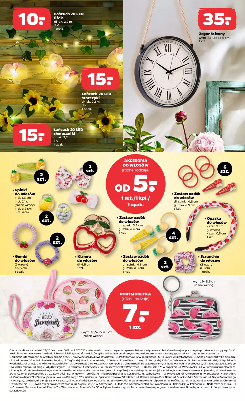 Gazetka promocyjna Netto - Od Czwartku Przemysłowa - ważna 03.07 do 05.07.2025 - strona 9 - produkty: Fa, Gry, Karp, Kujawski, Opaska, Opaska do włosów, Podlaski, Por, Portmonetka, Sok, Stock, Storczyk, Top, Wino, Zegar