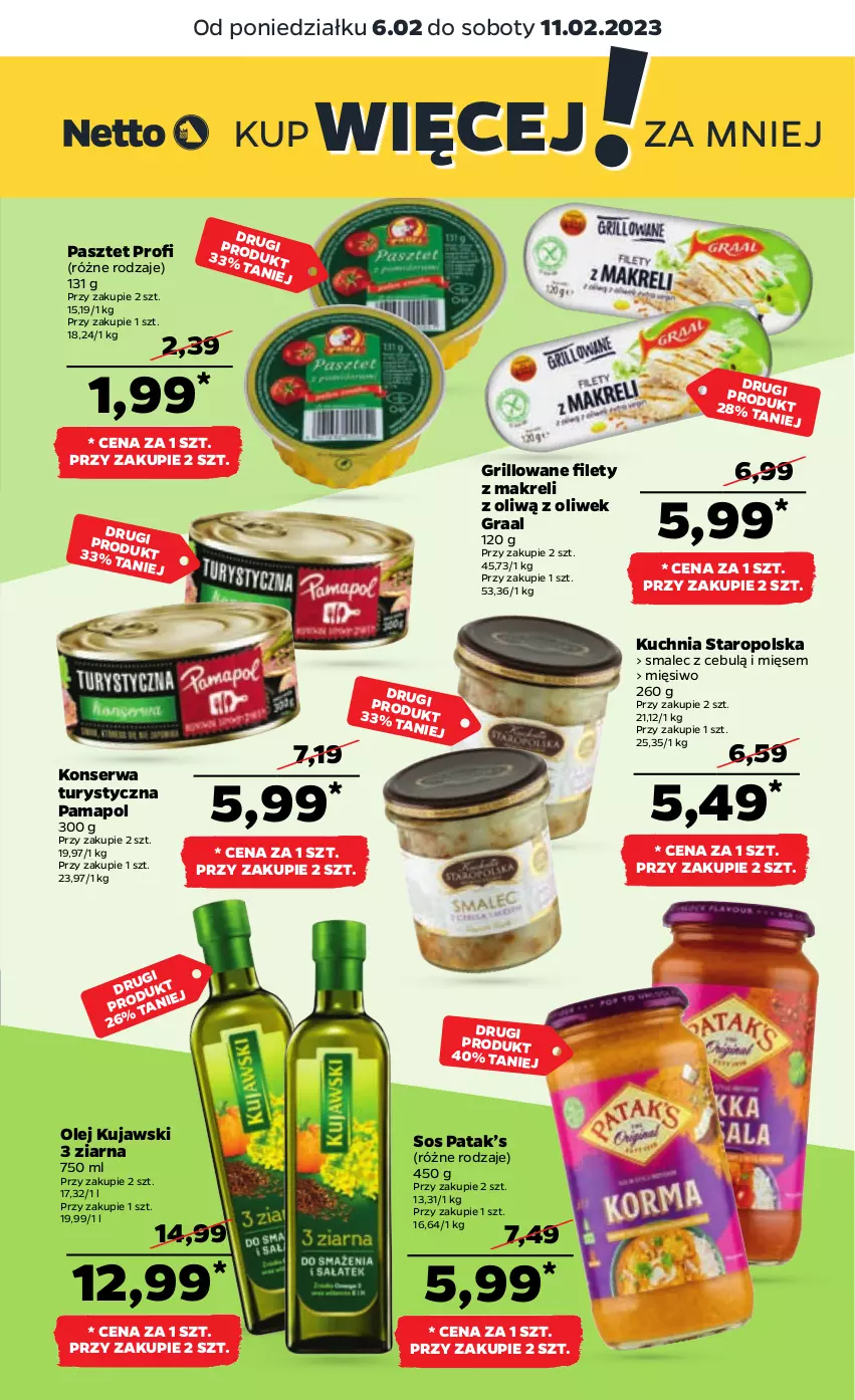 Gazetka promocyjna Netto - Artykuły spożywcze - ważna 06.02 do 11.02.2023 - strona 15 - produkty: Gra, Graal, Grill, Konserwa turystyczna, Kuchnia, Kuchnia Staropolska, Kujawski, Olej, Pasztet, Ser, Smalec, Sos