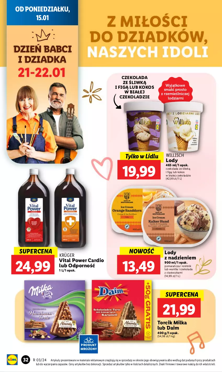 Gazetka promocyjna Lidl - GAZETKA - ważna 15.01 do 17.01.2024 - strona 32 - produkty: Czekolada, E. Wedel, Jogurt, Kokos, Lody, Milka, Por