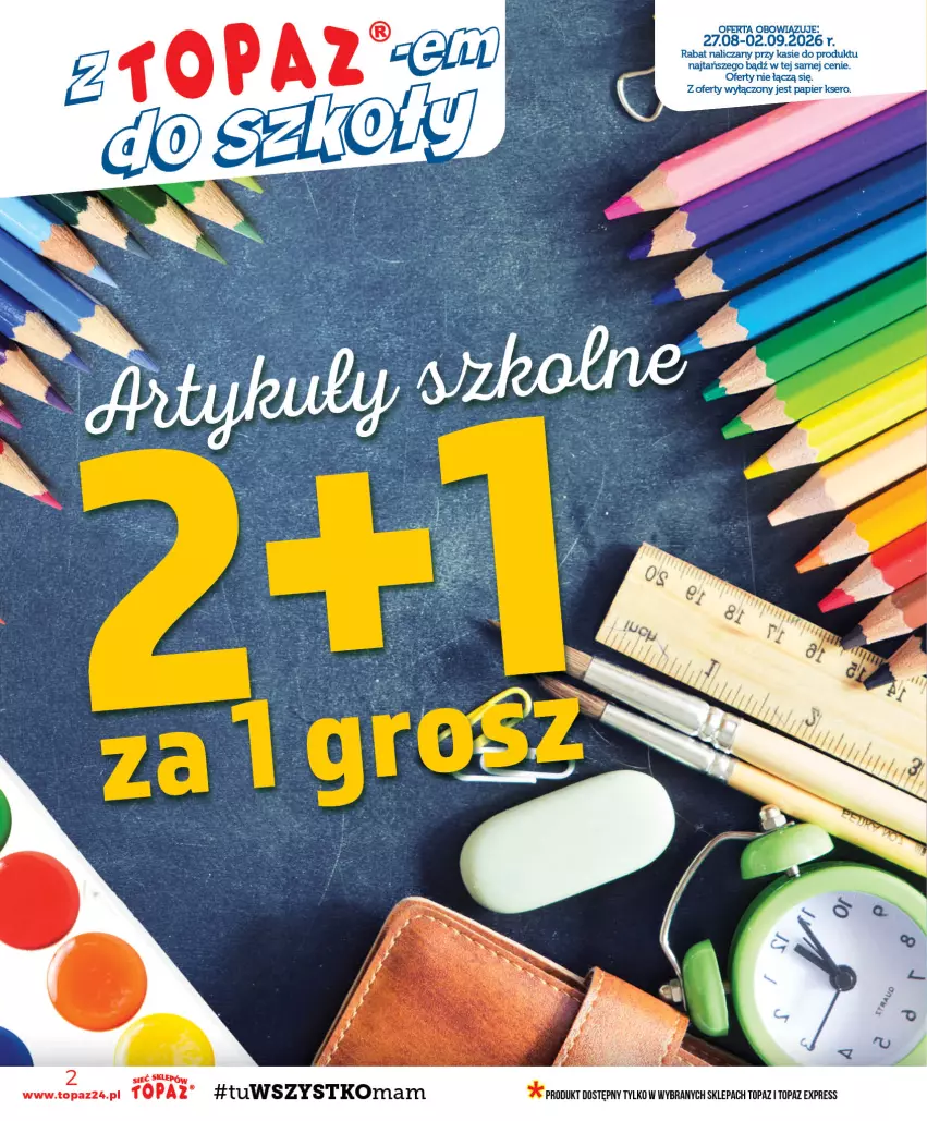 Gazetka promocyjna Topaz - Gazetka - ważna 27.08 do 02.09.2026 - strona 2 - produkty: Papier, Ser, Top