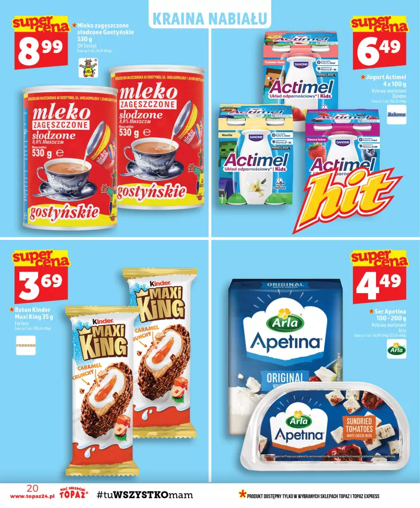 Gazetka promocyjna Topaz - Gazetka - ważna 27.08 do 02.09.2026 - strona 20 - produkty: Actimel, Por, Top