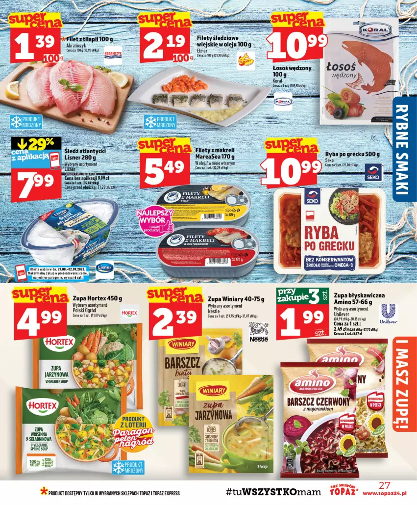 Gazetka promocyjna Topaz - Gazetka - ważna 27.08 do 02.09.2026 - strona 27 - produkty: Hortex, Ogród, Top, Winiary, Zupa