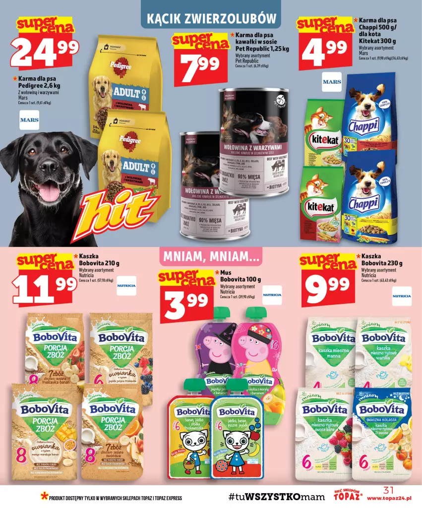 Gazetka promocyjna Topaz - Gazetka - ważna 27.08 do 02.09.2026 - strona 31 - produkty: BoboVita, Chappi, Kawa, KiteKat, LANA, Mus, Pedigree, Por, Ryż, Sos, Top, Warzywa