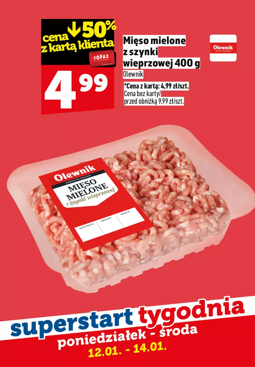 Gazetka promocyjna Topaz - Gazetka - ważna 09.01 do 14.01.2026 - strona 3 - produkty: Mięso, Mięso mielone, Olewnik