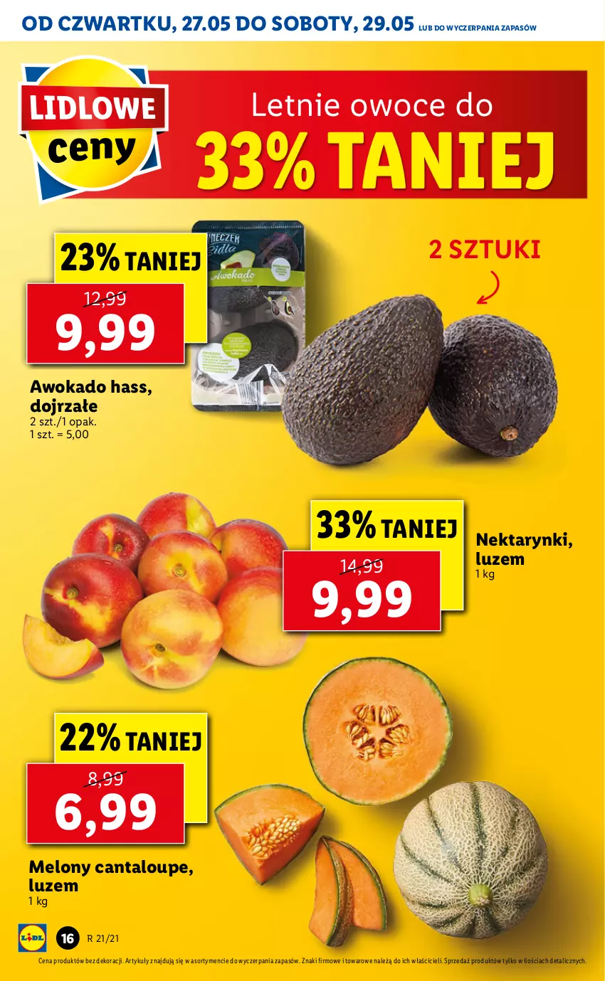 Gazetka promocyjna Lidl - GAZETKA - ważna 27.05 do 29.05.2021 - strona 16 - produkty: Melon, Nektar, Owoce