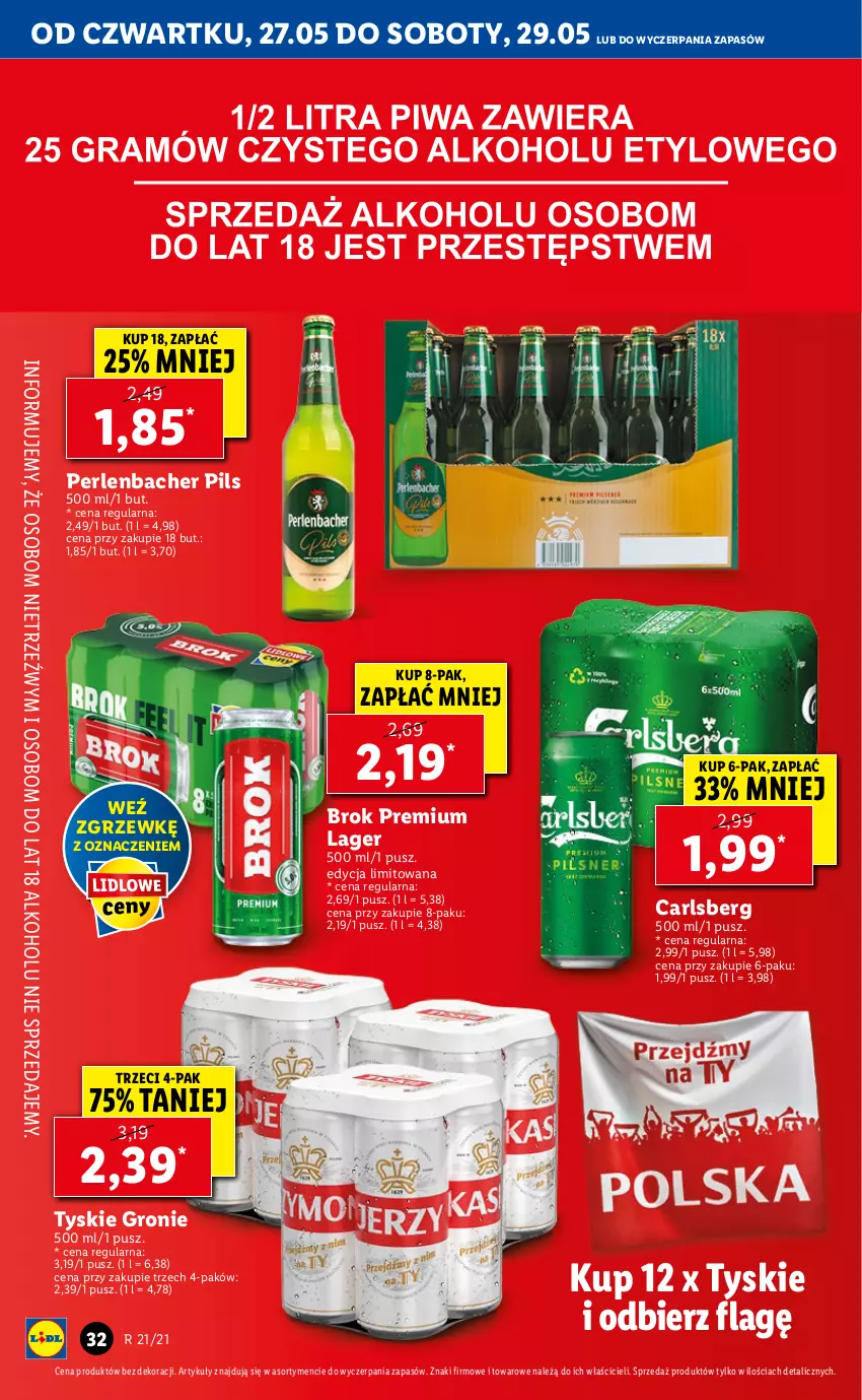 Gazetka promocyjna Lidl - GAZETKA - ważna 27.05 do 29.05.2021 - strona 32 - produkty: Carlsberg, NBA, Tyskie