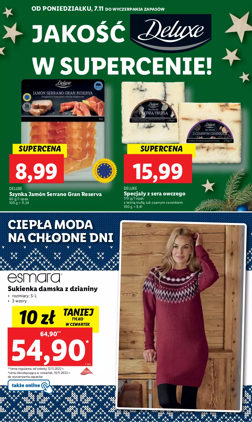 Gazetka promocyjna Lidl - GAZETKA - ważna 07.11 do 12.11.2022 - strona 65 - produkty: Gra, Jamón serrano, Moda, Ser, Sukienka, Szynka