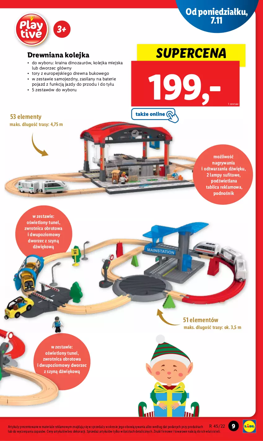 Gazetka promocyjna Lidl - GAZETKA - ważna 07.11 do 12.11.2022 - strona 9 - produkty: Dinozaur, Drewniana kolejka, Gry, Kolejka, LANA, Olej, Pojazd, Silan, Tunel