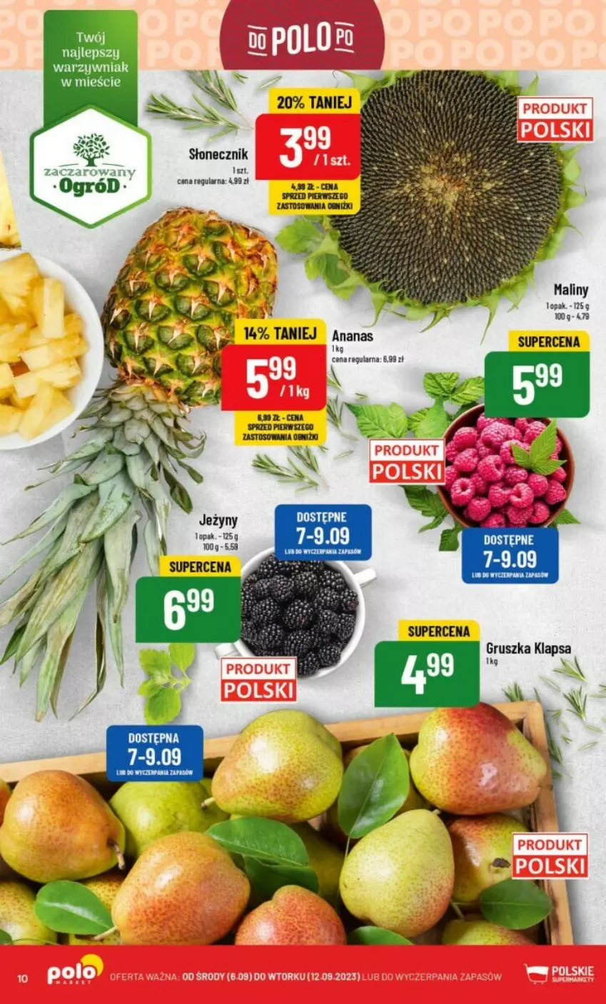 Gazetka promocyjna PoloMarket - ważna 06.09 do 12.09.2023 - strona 2 - produkty: Ananas, Maliny