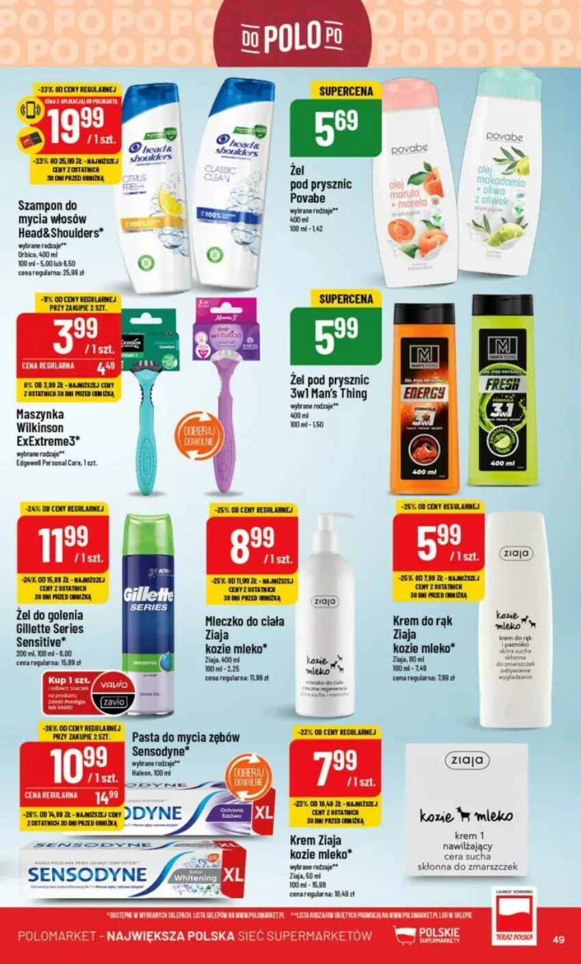 Gazetka promocyjna PoloMarket - ważna 06.09 do 12.09.2023 - strona 44 - produkty: Gillette, Mars, Maszynka, Mleko, Orka, Sensodyne, Ser, Szampon, Szynka, Tran, Ziaja