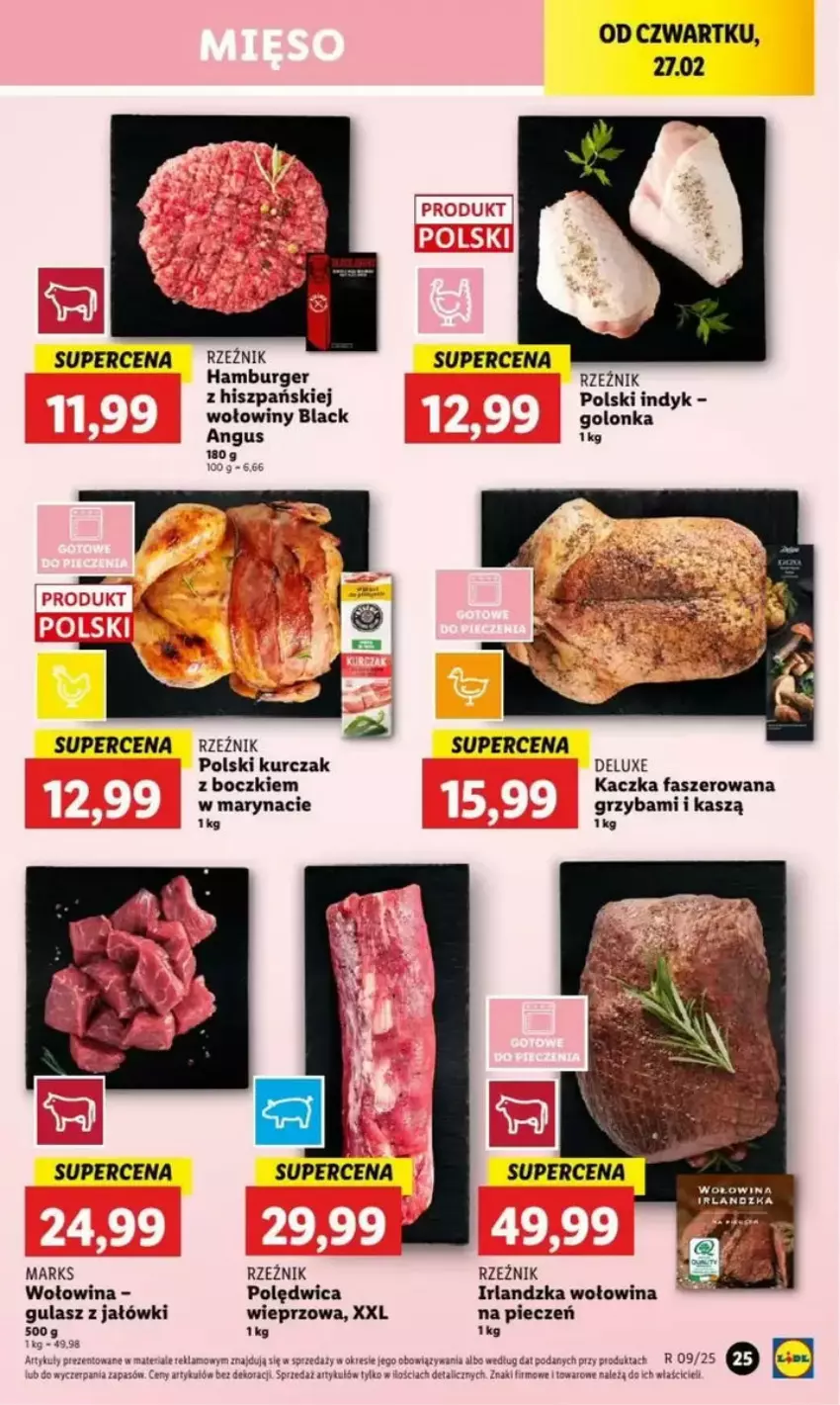 Gazetka promocyjna Lidl - ważna 27.02 do 05.03.2025 - strona 22 - produkty: Burger, Fa, Hamburger, Kaczka, Kaczka faszerowana, Kurczak, Lack, LG, Piec, Polędwica, Wołowina