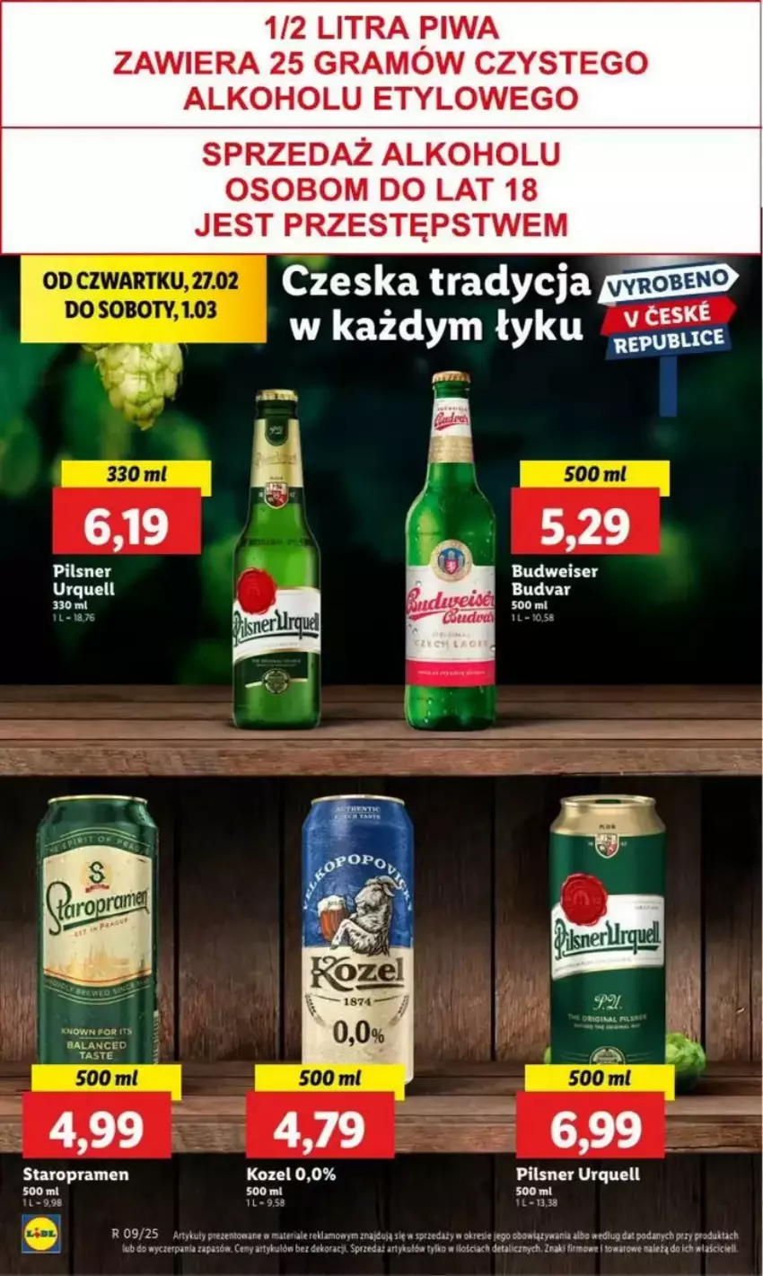 Gazetka promocyjna Lidl - ważna 27.02 do 05.03.2025 - strona 41 - produkty: Gra, Kozel, Lack, Pilsner Urquell, Piwa, Ser