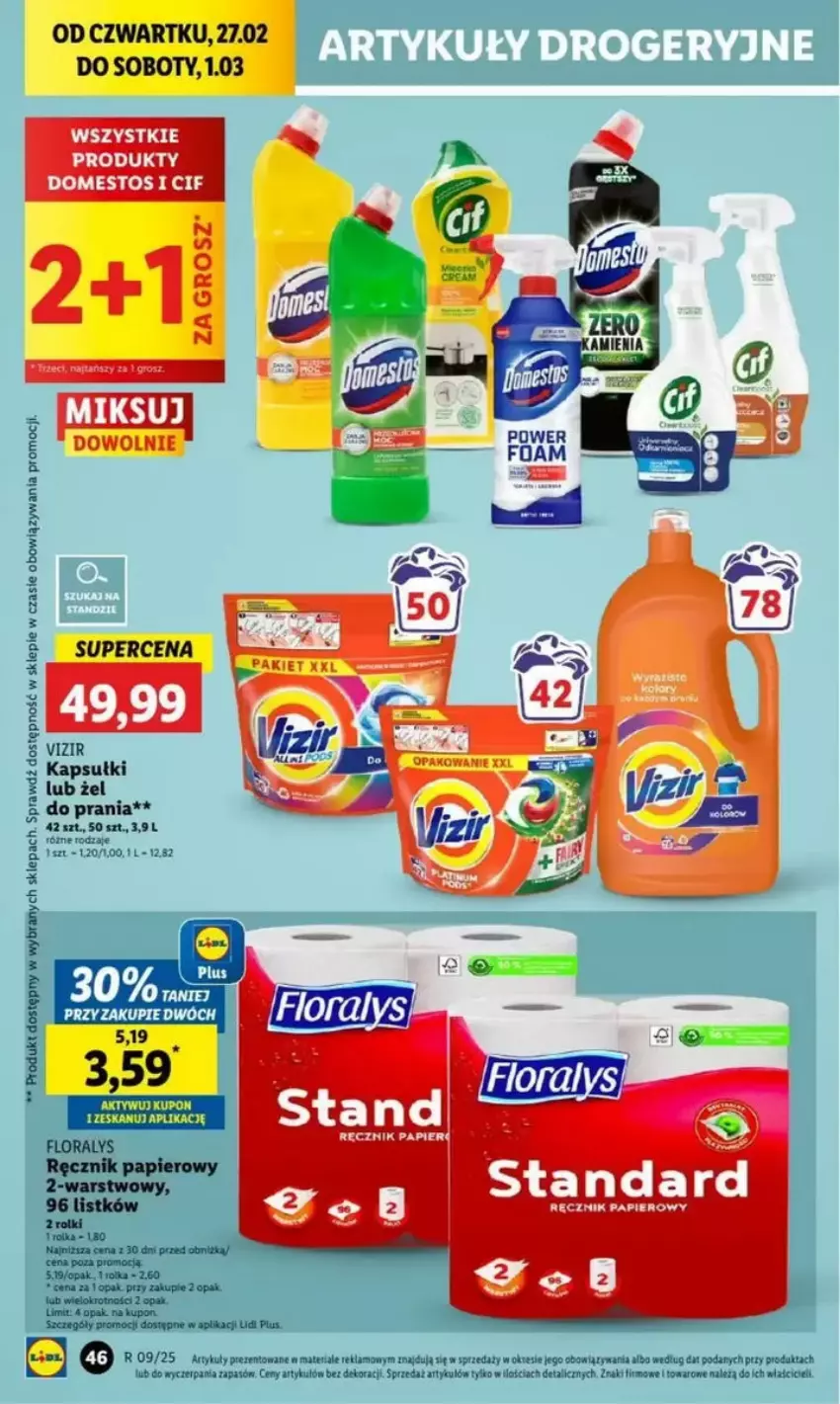 Gazetka promocyjna Lidl - ważna 27.02 do 05.03.2025 - strona 48 - produkty: Canon, Cif, Domestos, Fa, Flora, Papier, Por, Vizir