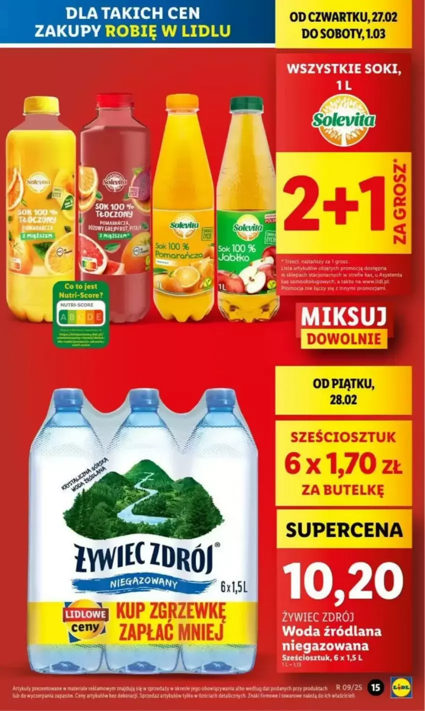 Gazetka promocyjna Lidl - ważna 27.02 do 05.03.2025 - strona 9 - produkty: LANA, SEKO, Sok, Woda