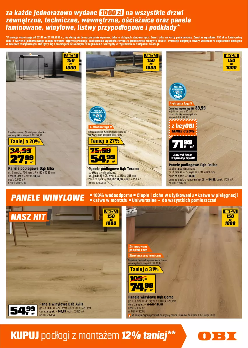 Gazetka promocyjna Obi - Gazetka OBI - ważna 02.01 do 27.01.2026 - strona 3 - produkty: Drzwi, Drzwi zewnętrzne, Fa, Gra, Klamka, Lakier, LG, Podkład, Por, Ser, Skrzydło drzwiowe, Sok, Tera