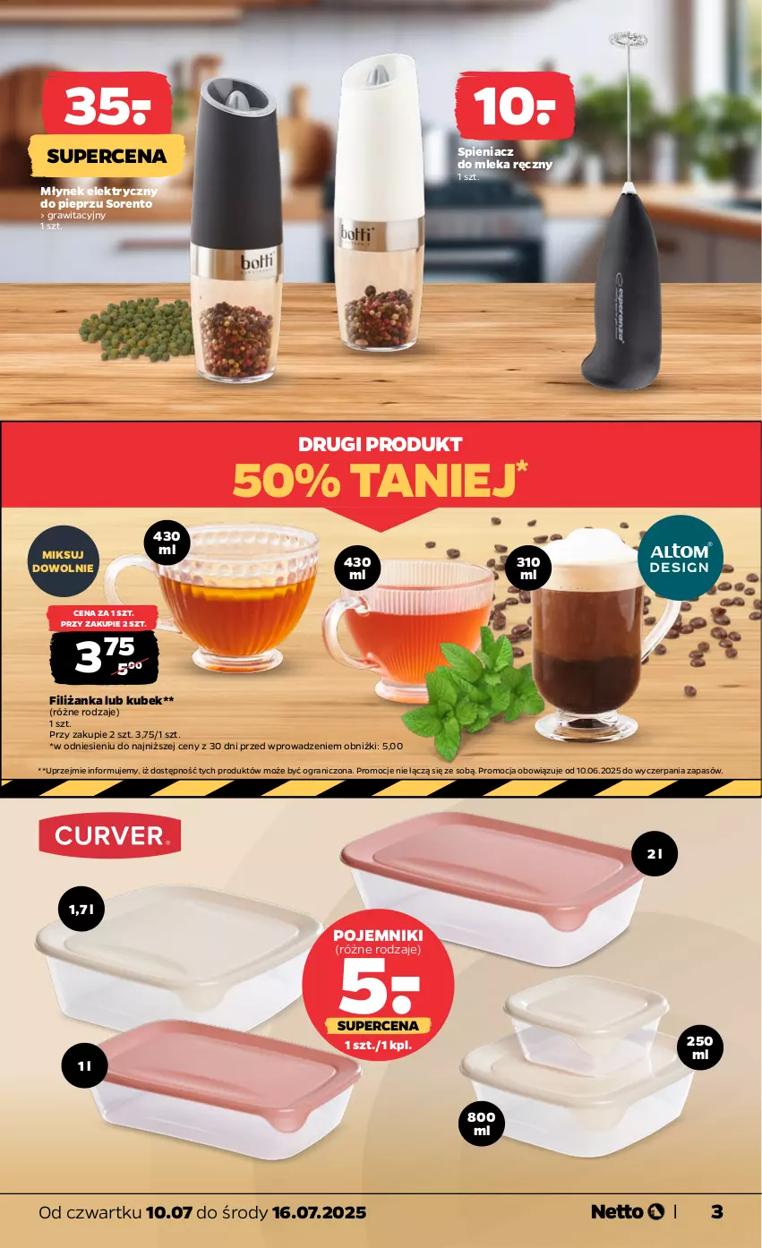 Gazetka promocyjna Netto - Od Czwartku Przemysłowa - ważna 10.07 do 16.07.2025 - strona 3 - produkty: Filiżanka, Gra, Kubek, Młynek, Pieprz, Pojemnik