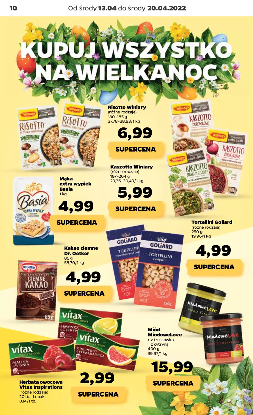 Gazetka promocyjna Netto - Gazetka spożywcza 13.04-20.04 - ważna 13.04 do 20.04.2022 - strona 10 - produkty: Basia, Dr. Oetker, Goliard, Herbata, Herbata owocowa, Kakao, Mąka, Miód, Vitax, Winiary, Zott