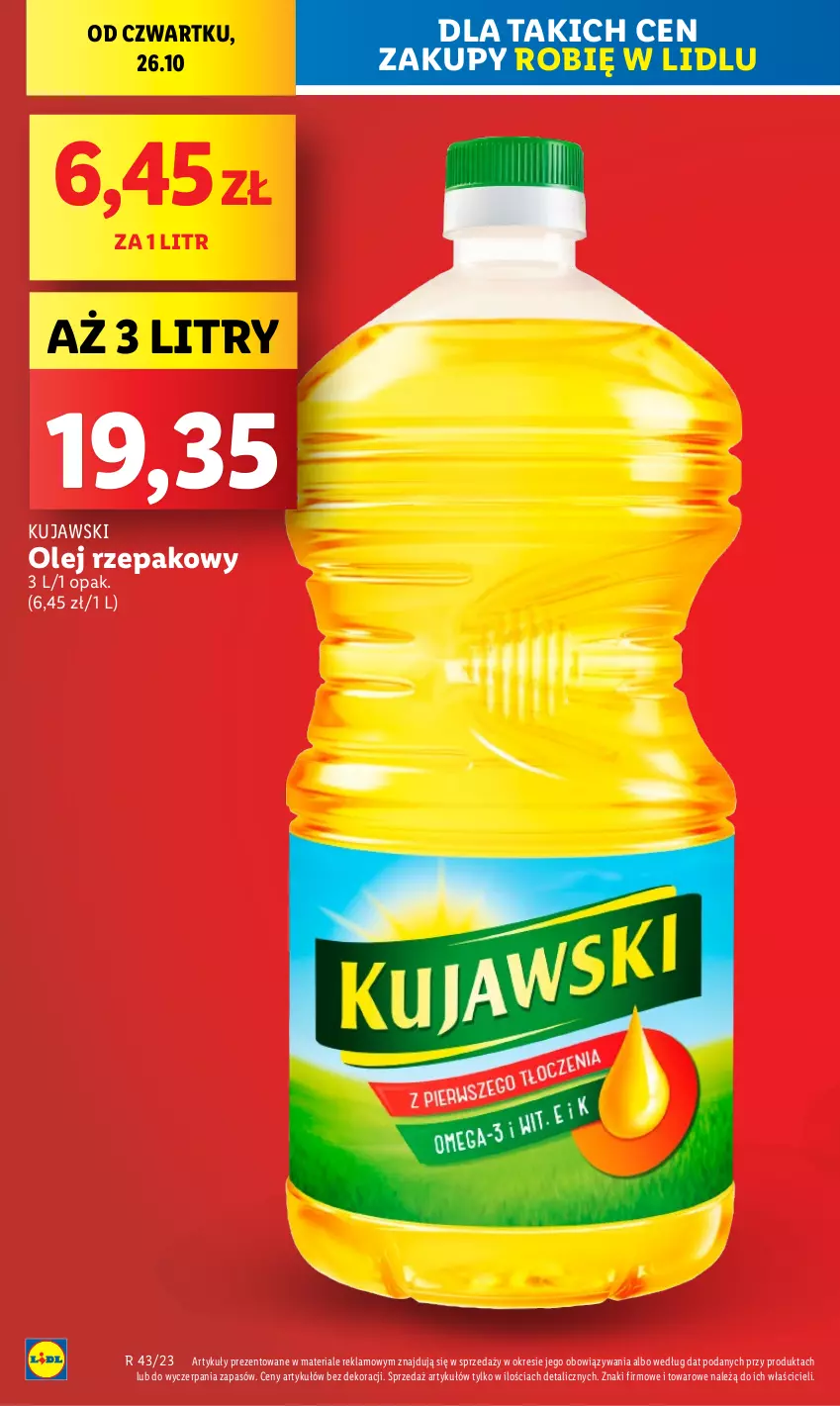 Gazetka promocyjna Lidl - GAZETKA - ważna 26.10 do 28.10.2023 - strona 14 - produkty: Kujawski, Olej, Olej rzepakowy