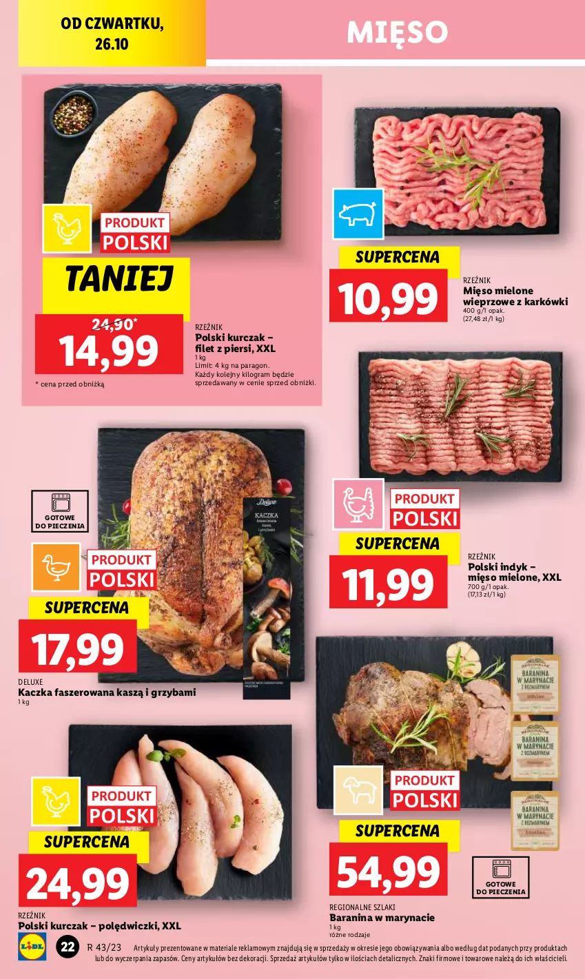 Gazetka promocyjna Lidl - GAZETKA - ważna 26.10 do 28.10.2023 - strona 36 - produkty: Fa, Gra, Kaczka, Kaczka faszerowana, Kurczak, Mięso, Mięso mielone, Olej, Piec