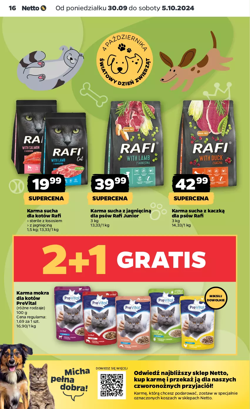 Gazetka promocyjna Netto - Netto Gazetka Food 40/24A - ważna 30.09 do 05.10.2024 - strona 16 - produkty: Gra, JBL, Karma mokra dla kotów, Kosz, Noż, Sos