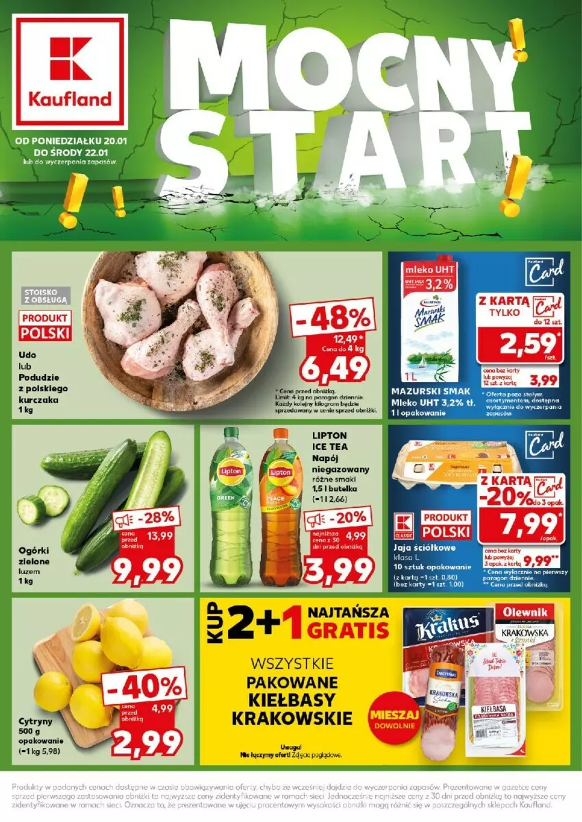 Gazetka promocyjna Kaufland - ważna 20.01 do 22.01.2025 - strona 1 - produkty: Gra, Jaja, Kurczak, Mleko