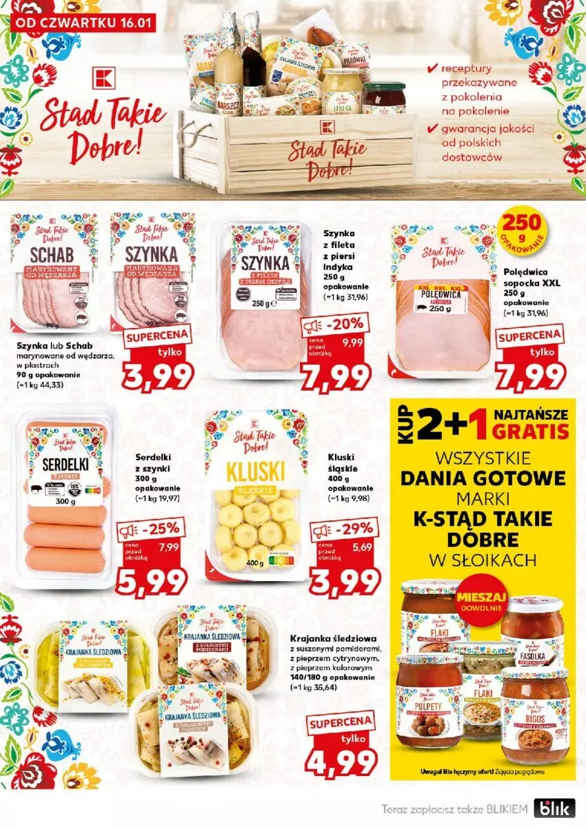 Gazetka promocyjna Kaufland - ważna 20.01 do 22.01.2025 - strona 14 - produkty: Dania gotowe, Gra, Krajanka śledziowa, Pieprz, Polędwica, Por, Ser, Serdelki, Szynka, Tera