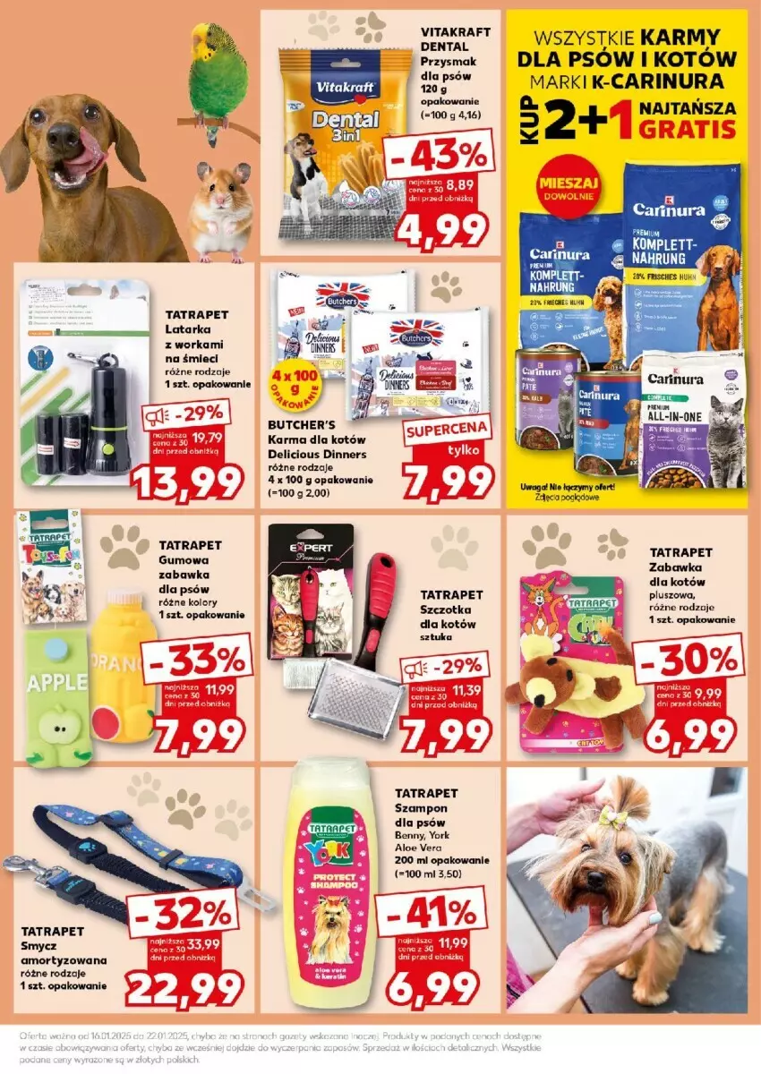 Gazetka promocyjna Kaufland - ważna 20.01 do 22.01.2025 - strona 34 - produkty: Butcher's, Latarka, Orka, Smycz, Tarka, Tatra, Vitakraft, Zabawka