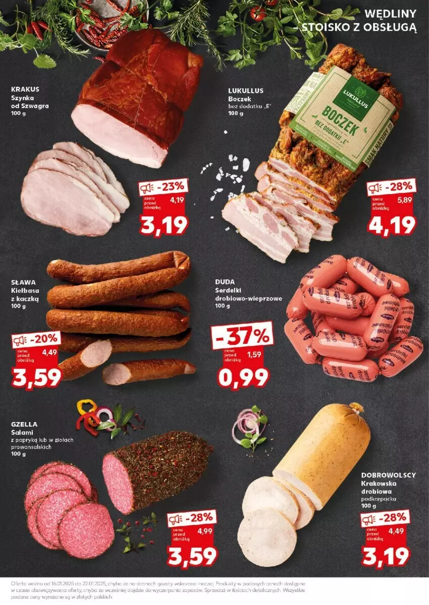 Gazetka promocyjna Kaufland - ważna 20.01 do 22.01.2025 - strona 8 - produkty: Boczek, Gra, Kiełbasa, Krakus, Salami, Ser, Serdelki