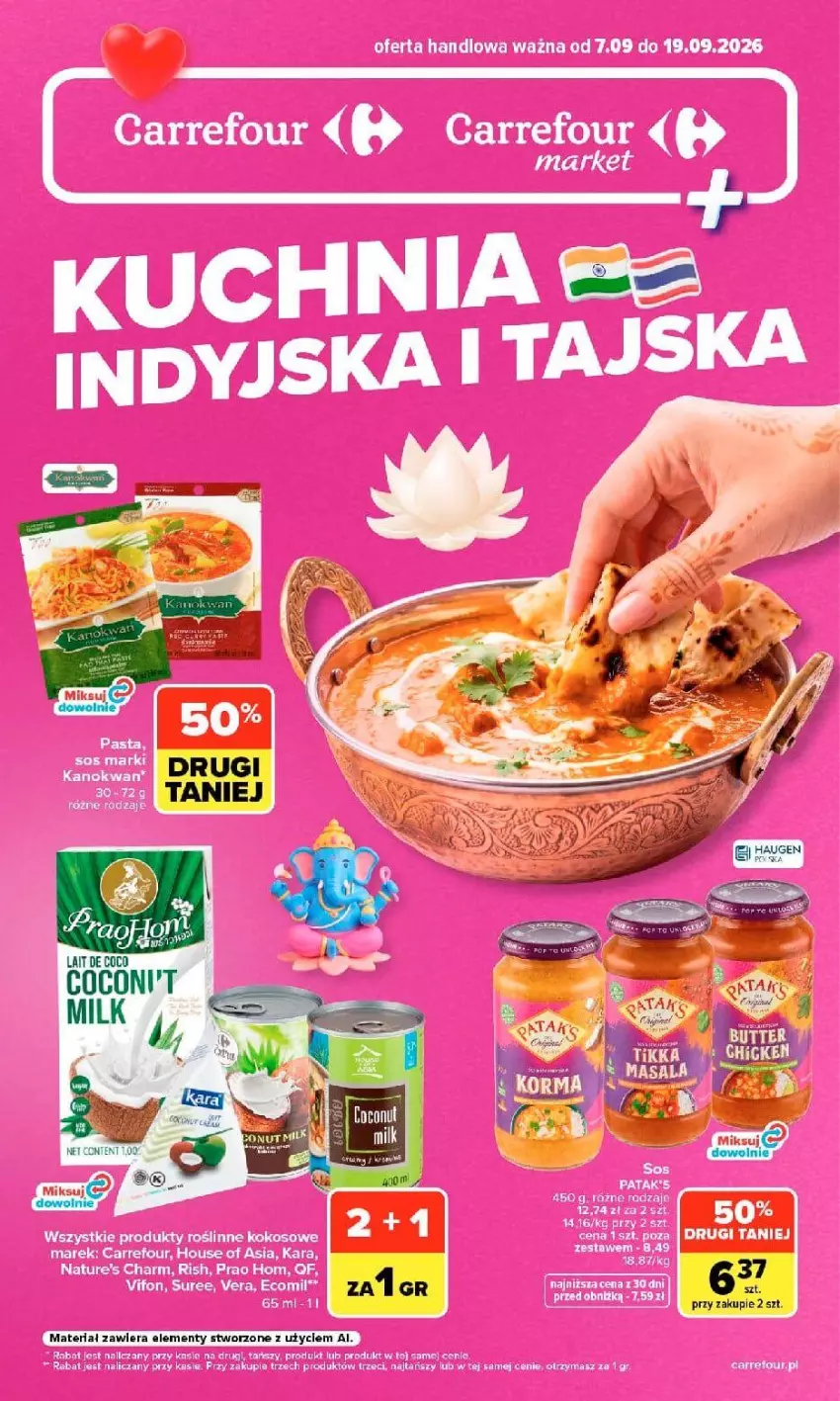 Gazetka promocyjna Carrefour - Gazetka w SUMIE kuchnia indyjska i tajska - ważna 07.09 do 19.09.2026 - strona 1 - produkty: Fa, Kasia