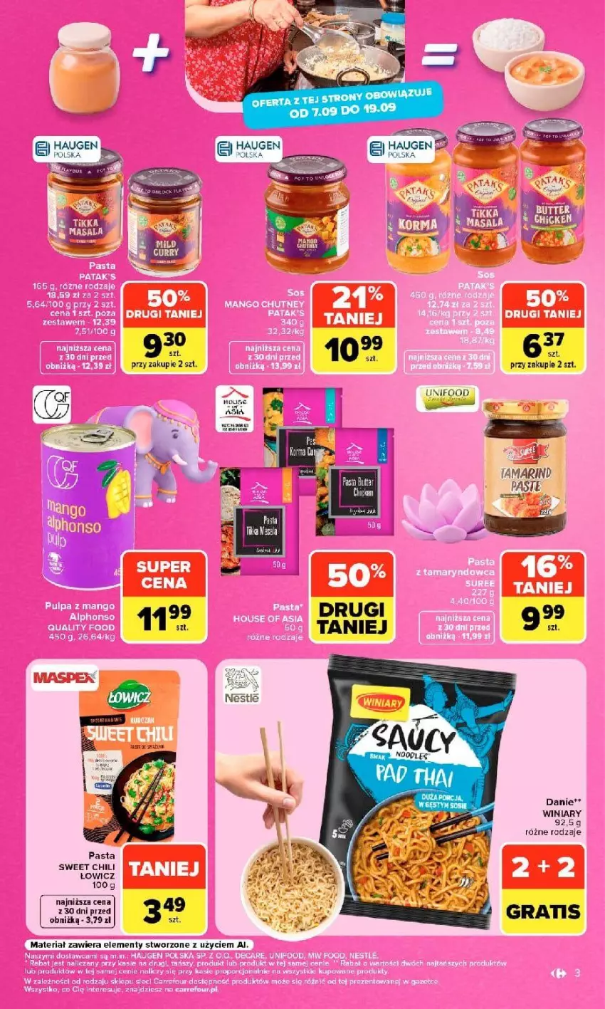 Gazetka promocyjna Carrefour - Gazetka w SUMIE kuchnia indyjska i tajska - ważna 07.09 do 19.09.2026 - strona 3 - produkty: Por, Sos, Winiary