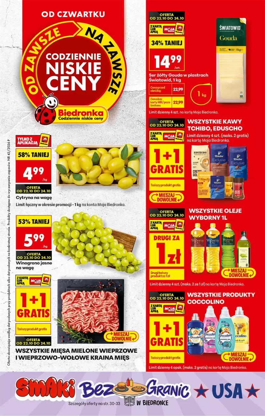 Gazetka promocyjna Biedronka - Od Czwartku - ważna 22.10 do 28.10.2026 - strona 1 - produkty: Gouda, Kret, Wino