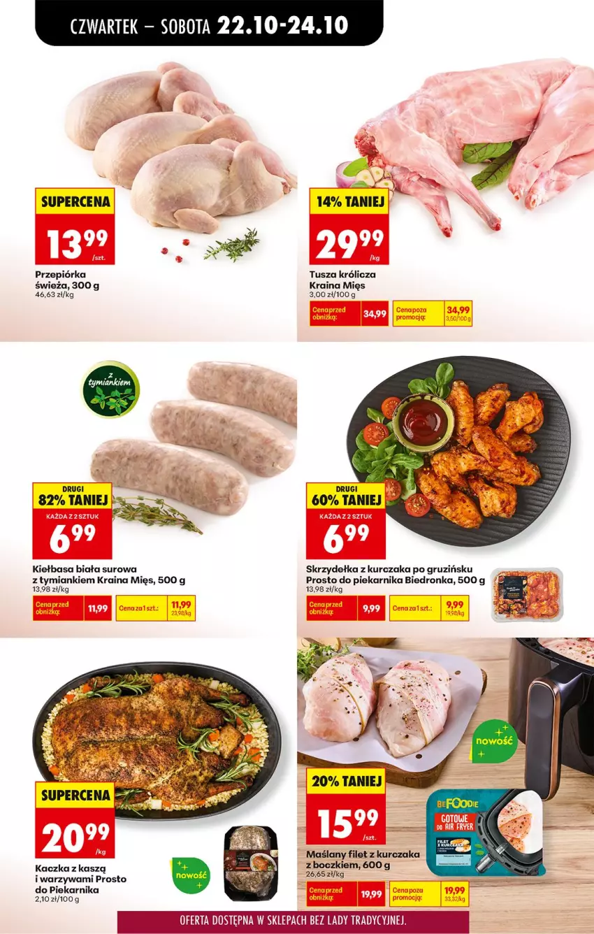 Gazetka promocyjna Biedronka - Od Czwartku - ważna 22.10 do 28.10.2026 - strona 30 - produkty: Fa, Kaczka, Kiełbasa, Kiełbasa biała, Kurczak, Piekarnik, Przepiórka, Skrzydełka z kurczaka, Tusz, Warzywa