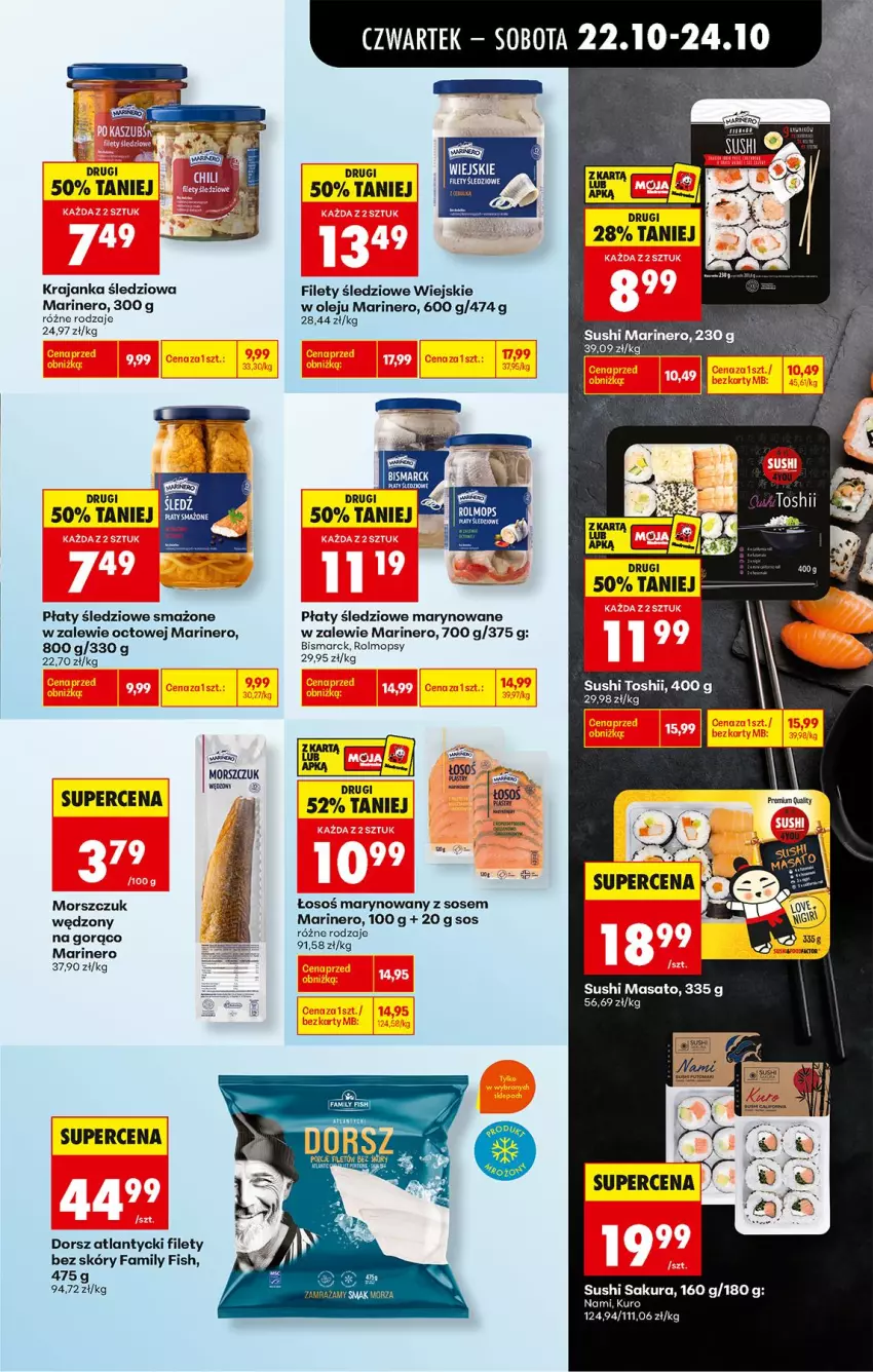 Gazetka promocyjna Biedronka - Od Czwartku - ważna 22.10 do 28.10.2026 - strona 33 - produkty: Dorsz, Fa, Krajanka śledziowa, Mop, Olej, Płaty śledziowe, Sos, Sushi