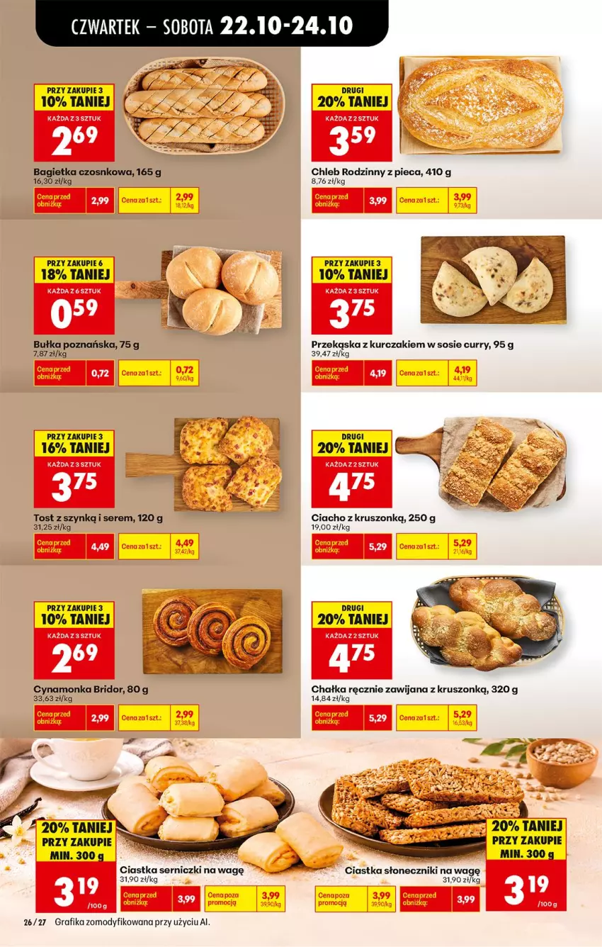 Gazetka promocyjna Biedronka - Od Czwartku - ważna 22.10 do 28.10.2026 - strona 36 - produkty: Bagietka, Bagietka czosnkowa, Bułka, Chleb, Ciastka, Fa, Gra, Grafika, Kurczak, Piec, Ser, Sos