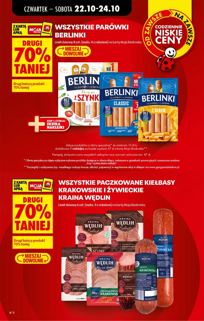 Gazetka promocyjna Biedronka - Od Czwartku - ważna 22.10 do 28.10.2026 - strona 4 - produkty: Berlinki, Fa, Klej, Mięta, Mus, Papier, Parówki