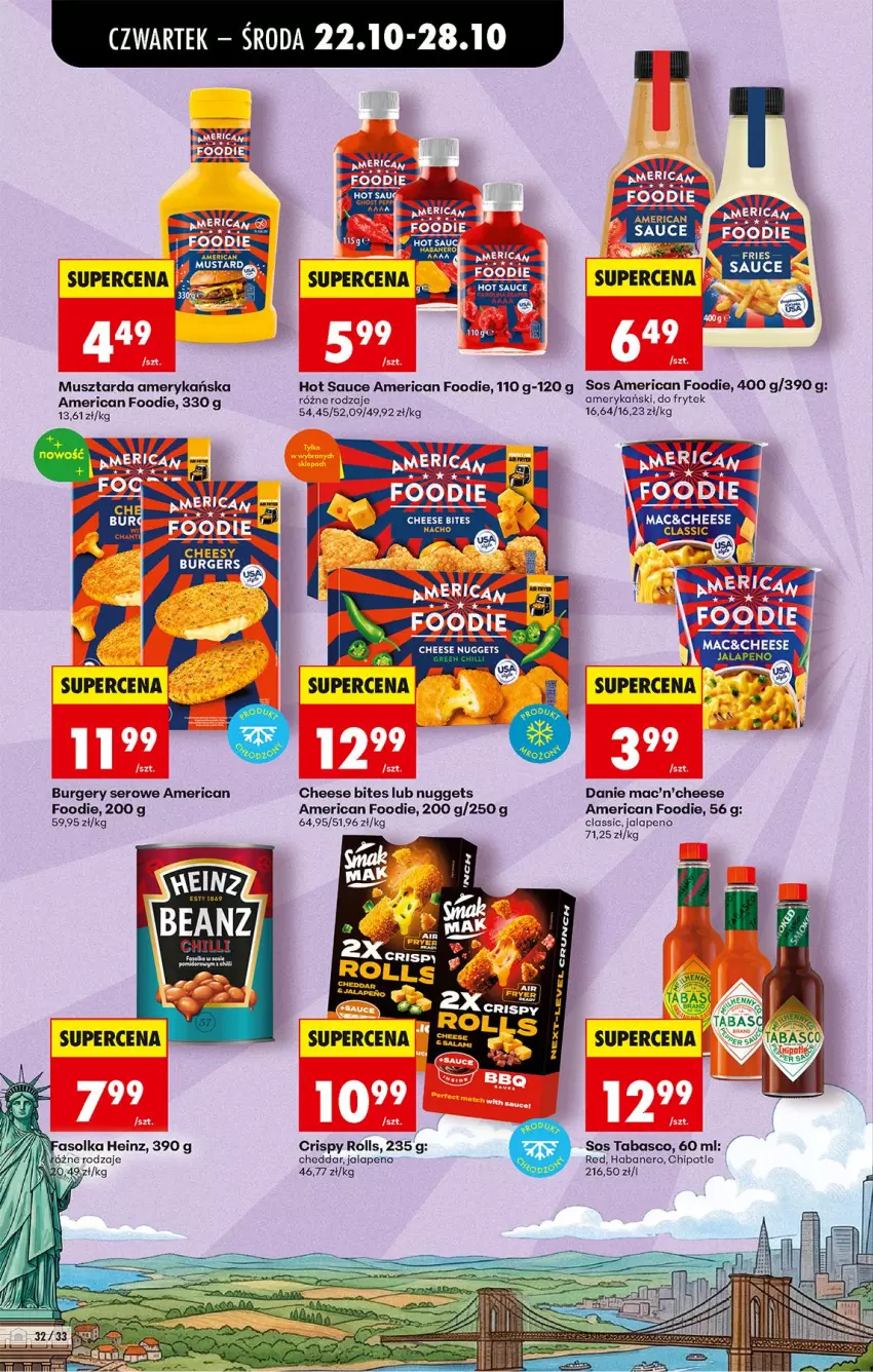 Gazetka promocyjna Biedronka - Od Czwartku - ważna 22.10 do 28.10.2026 - strona 46 - produkty: Burger, Cheddar, Fa, Heinz, Mus, Musztarda, Ser, Sos, Sos tabasco