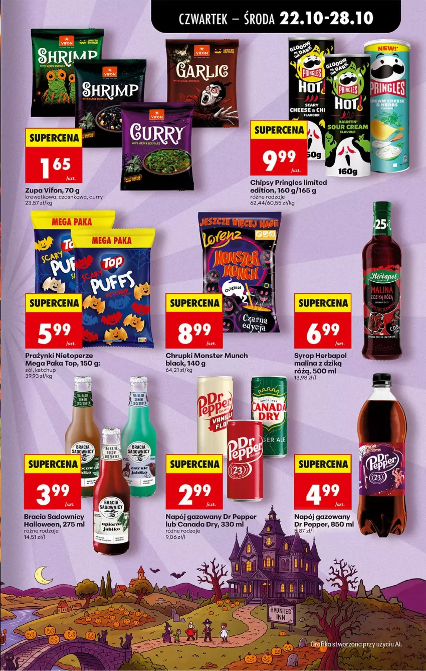 Gazetka promocyjna Biedronka - Od Czwartku - ważna 22.10 do 28.10.2026 - strona 51 - produkty: Chipsy, Chrupki, Herbapol, Ketchup, Lack, Monster Munch, Napój, Napój gazowany, Pringles, Sól, Syrop, Top, Zupa
