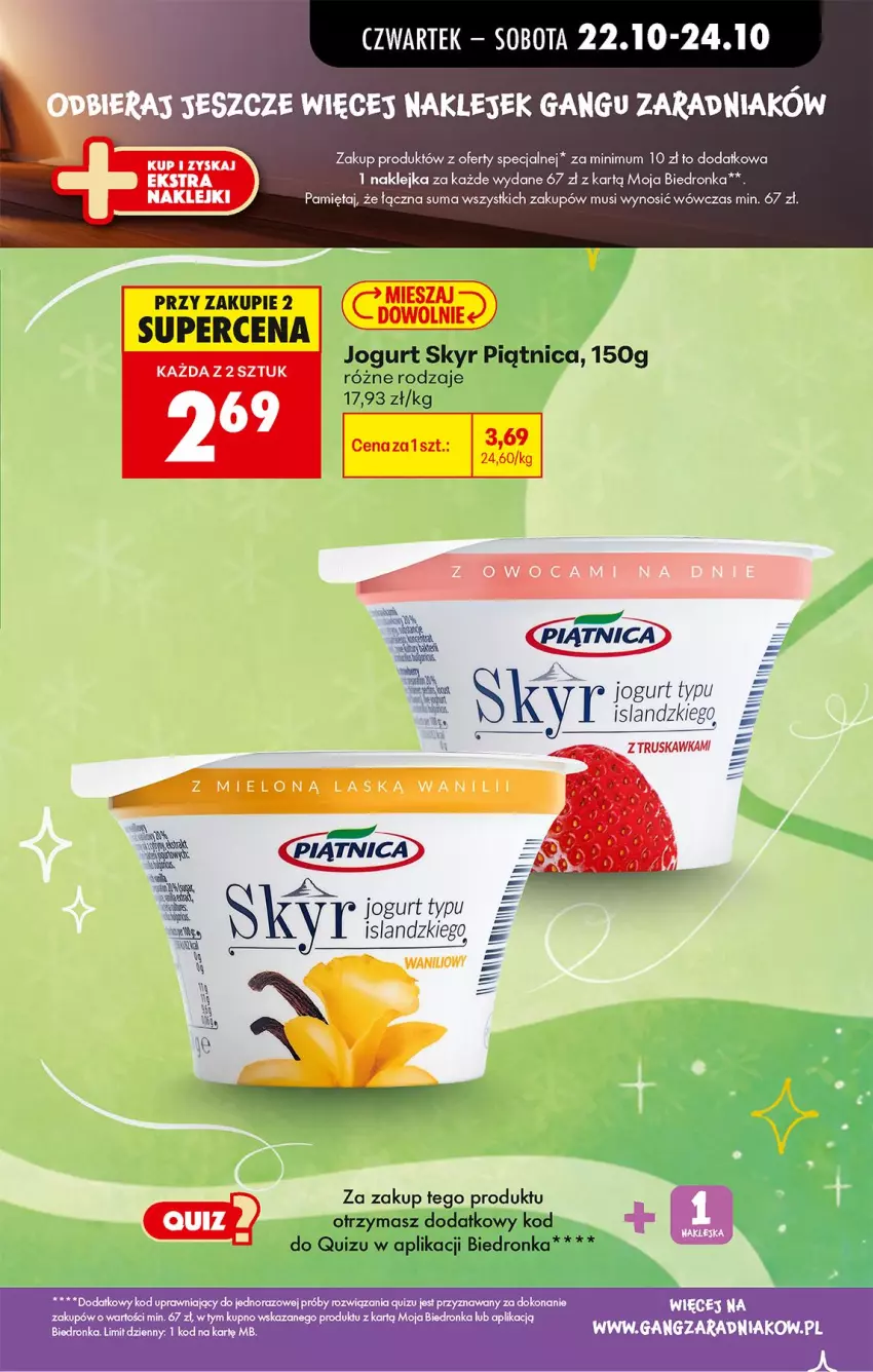 Gazetka promocyjna Biedronka - Od Czwartku - ważna 22.10 do 28.10.2026 - strona 53 - produkty: Isla, Jogurt, Klej, Mięta, Mus, Piątnica, Quiz