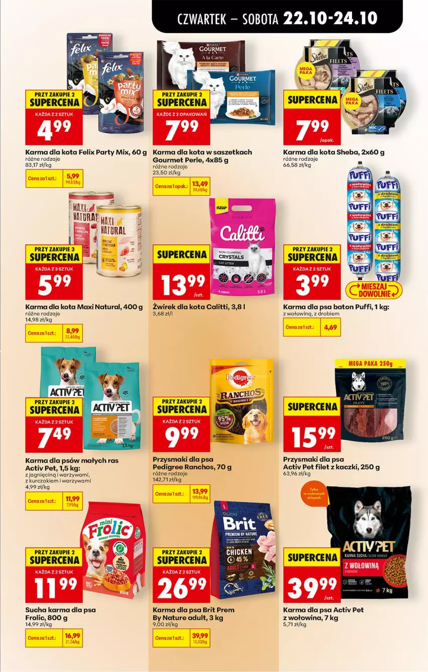 Gazetka promocyjna Biedronka - Od Czwartku - ważna 22.10 do 28.10.2026 - strona 67 - produkty: Baton, Brit, Felix, Kurczak, Pedigree, Por, Przysmaki, Puf, Sheba, Sucha karma, Warzywa, Wołowina